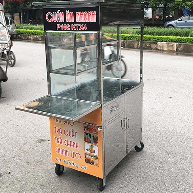 bàn chế biến xe trà đào