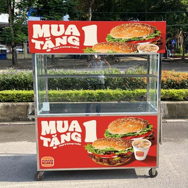 Xe đẩy bán bánh mì hamburger