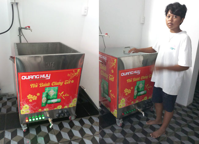 nồi luộc bánh chưng hiện đại